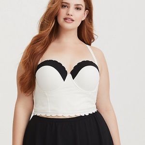 TORRID Scalloped Textured Midkini Bikini Top 2X